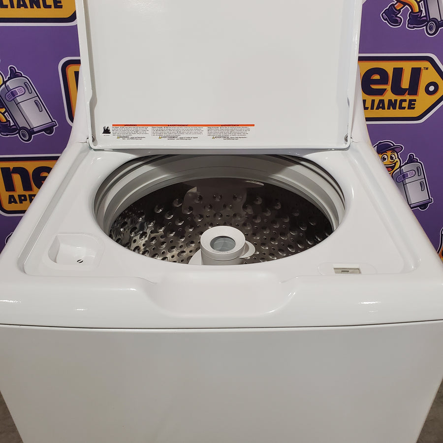GE White Top Load 4.2 Cu. Ft. Washer with Stainless Steel Basket and Dual Action Agitator 05121CR89 - GTW460ASJWW - Certified Refurbished
