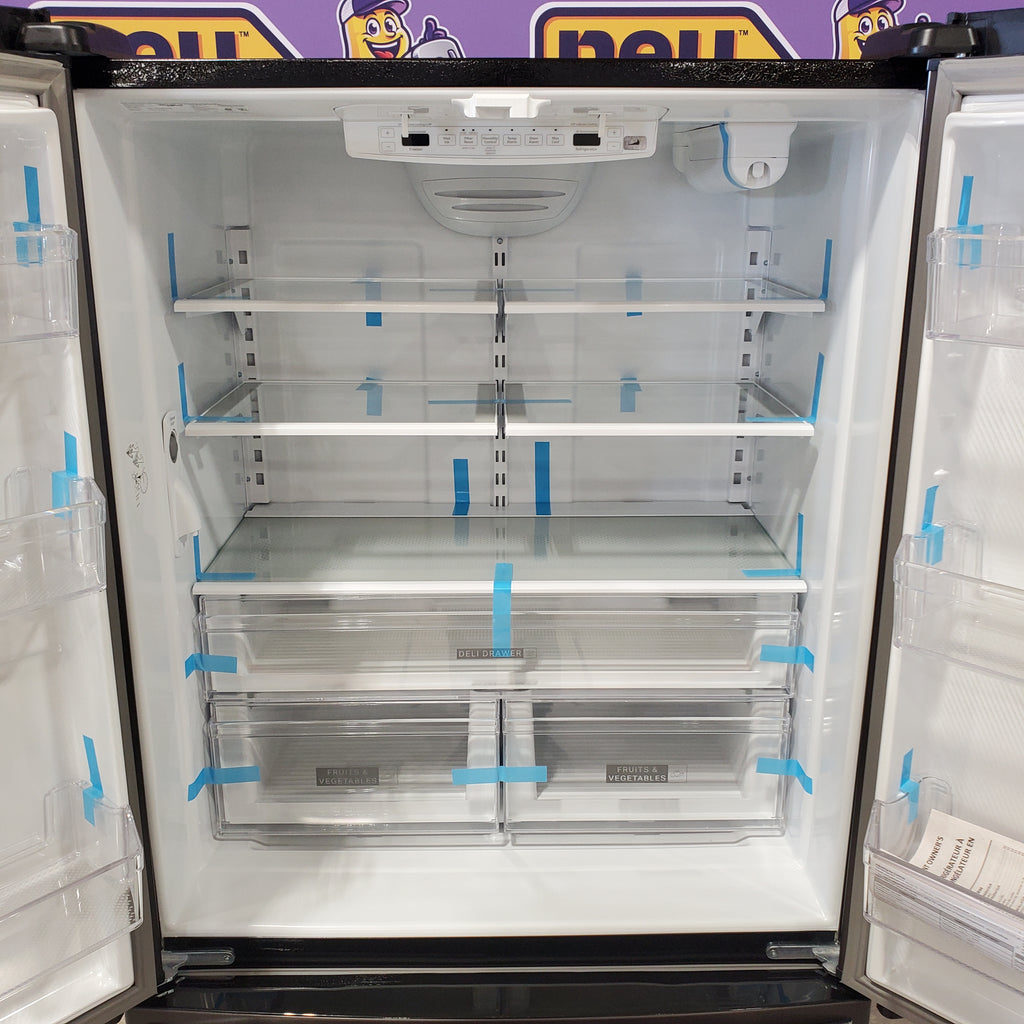 Pictures of Whirlpool Black Stainless 36-Inch Wide 20 cu. ft. Counter-Depth French Door Bottom Mount Refrigerator WRFC2036RV - Open Box - Neu Appliance Outlet - Discount Appliance Outlet in Austin, Tx