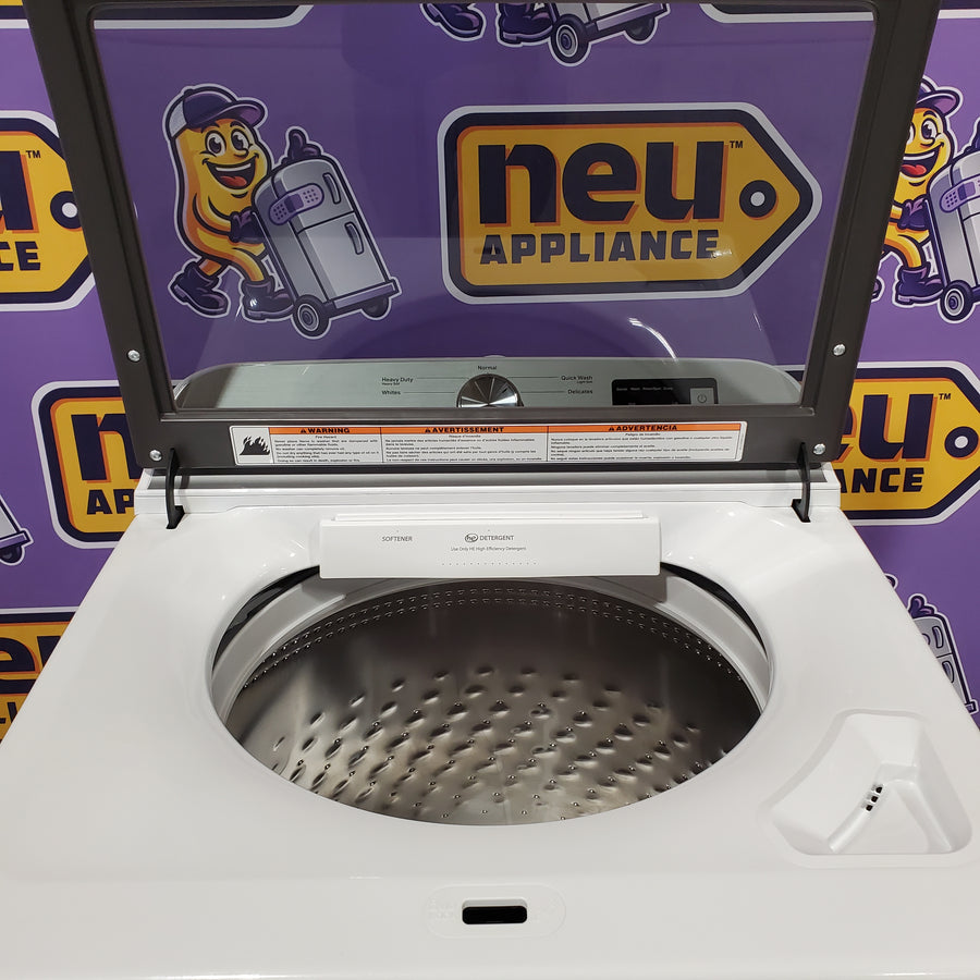 Maytag Top Load 4.8 cu ft Washer with Deep Fill and Slow-Close Glass Lid MVW6200KW - Scratch & Dent (Moderate) and Maytag 7.0 cu. ft Top Load Gas Dryer with Moisture Sensing 16222 - MGD6200KW - Scratch and Dent (Major)
