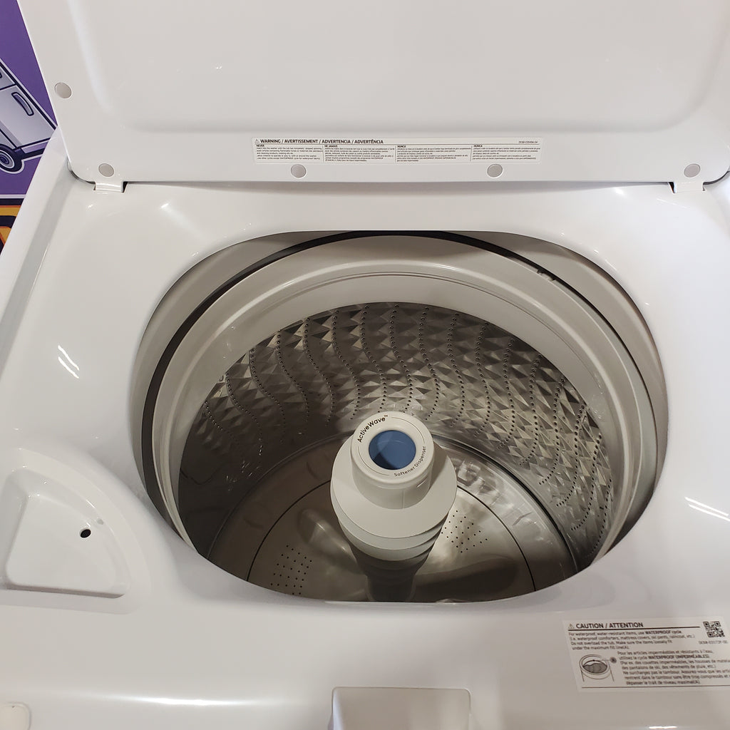 Samsung 4.0 cu. ft. Top Load Washer with ActiveWave™ Agitator and Soft-Close Lid in White WA40A3005AW - Scratch & Dent (Minor) and Samsung 7.2 cu. ft. Electric Dryer with Sensor Dry in White 16029 - DVE45T3200W - Open Box