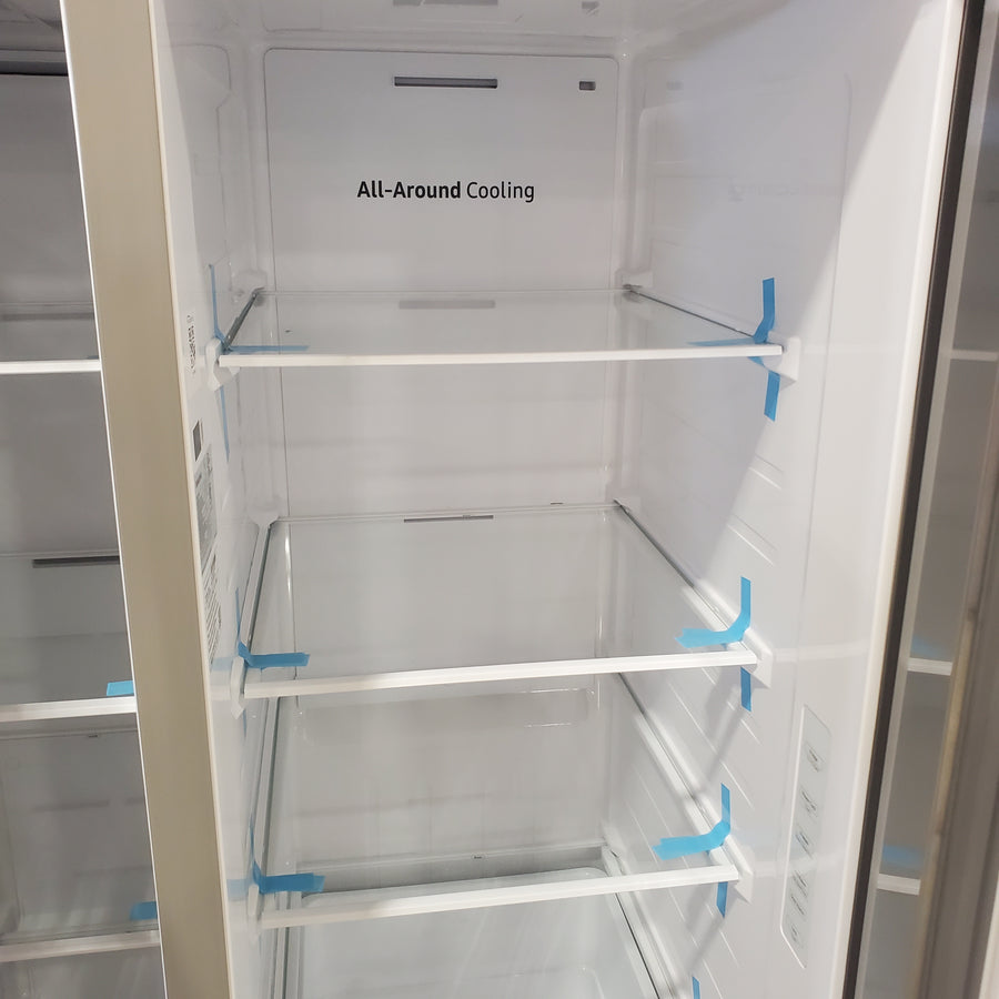 Samsung 27.4-cu ft Side-by-Side Refrigerator with Ice Maker (Fingerprint Resistant Stainless Steel)-RS27T5200SR-Open Box