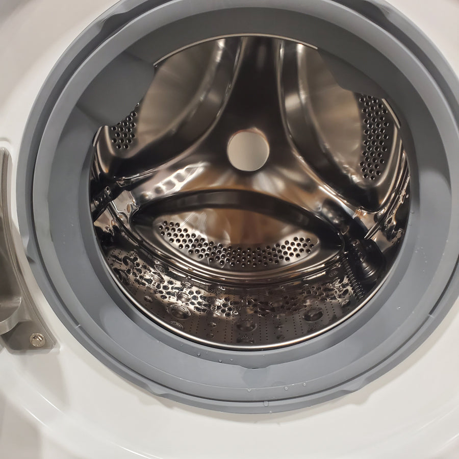 LG 2.4 cu.ft. Compact Front Load Washer with Built-In Intelligence WM1455HWA - Open Box and LG 4.2 cu.ft. Smart wi-fi Enabled Compact Front Load Dryer with Dual Inverter HeatPump™ Technology 16214 - DLHC1455W - Scratch & Dent (Minor)