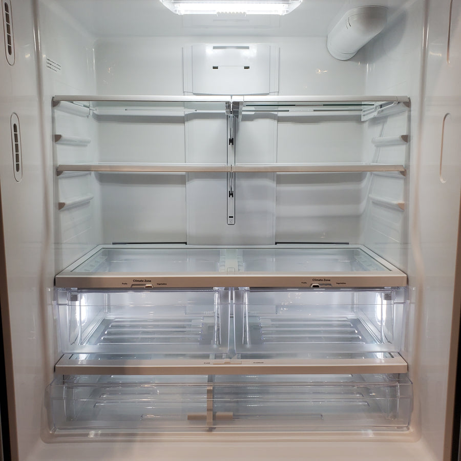 GE 20.6 cu. ft. Counter Depth French Door Refrigerator in Fingerprint Resistant Stainless, ENERGY STAR GYE21JYMFS - Scratch & Dent (Moderate)