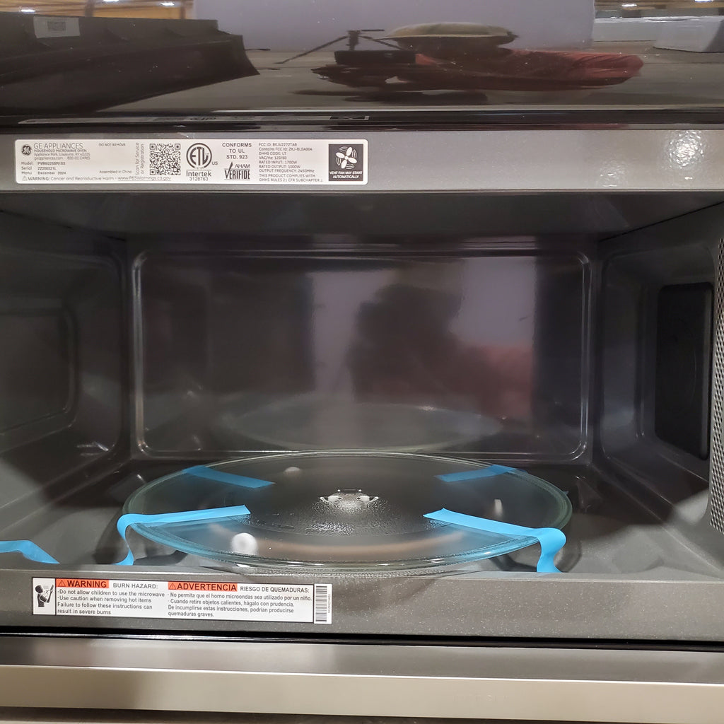 Pictures of GE Profile Stainless Steel Over the Range 2.2 Cu. Ft. Sensor Microwave Oven with Extendable Slide Out Vent and Steam Clean PVM9225SRSS - Open Box - Neu Appliance Outlet - Discount Appliance Outlet in Austin, Tx