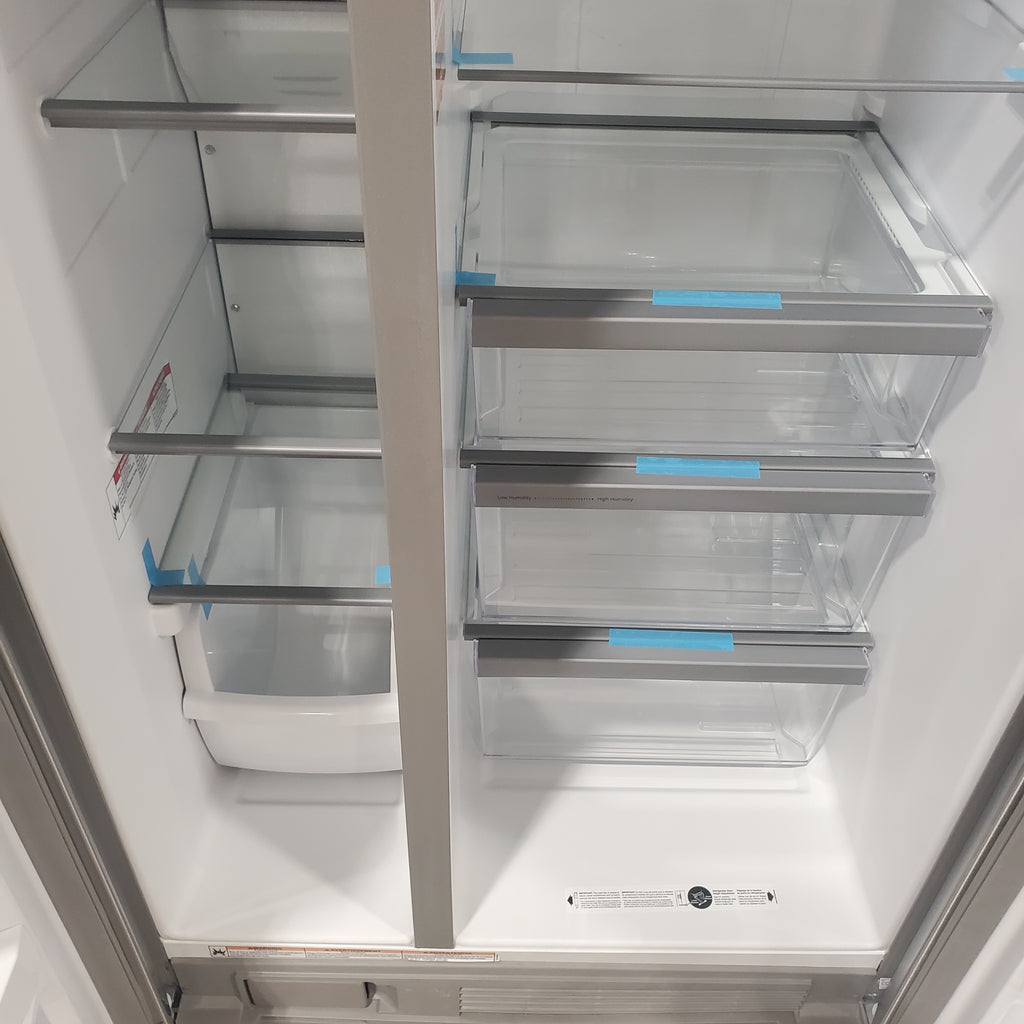 Whirlpool 33 Inch Wide Side by Side 21 Cu. Ft. Refrigerator with Can Caddy and Frameless Glass Shelves in Fingerprint Resistant Stainless Steel 5SD194 - WRS321SDHZ - Scratch and Dent (Moderate)