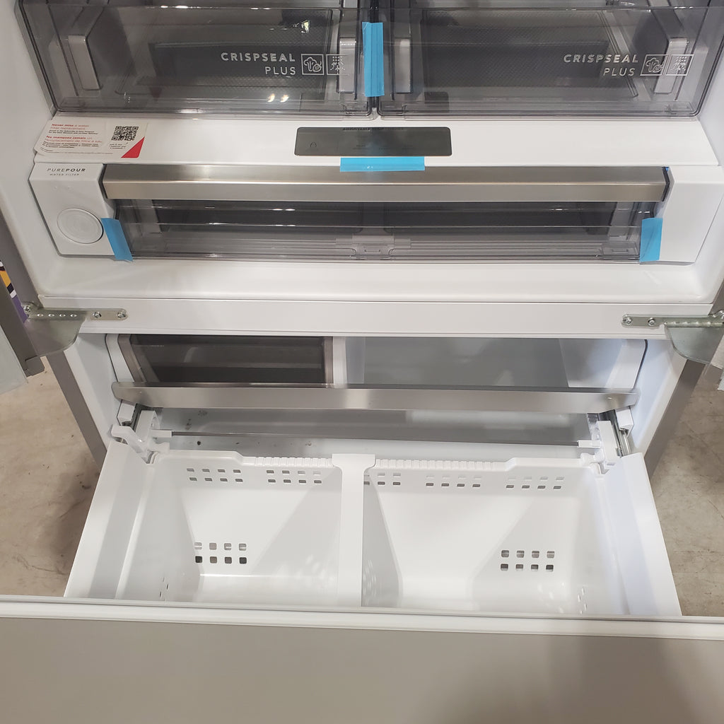 Pictures of Frigidaire Professional Stainless Steel Counter Depth 3 Door French Door 23 Cu. Ft. Refrigerator with Adjustable Temperature Drawer and CrispSeal Plus Crispers PRFG2383AFC - Scratch and Dent (Minor) - Neu Appliance Outlet - Discount Appliance Outlet in Austin, Tx