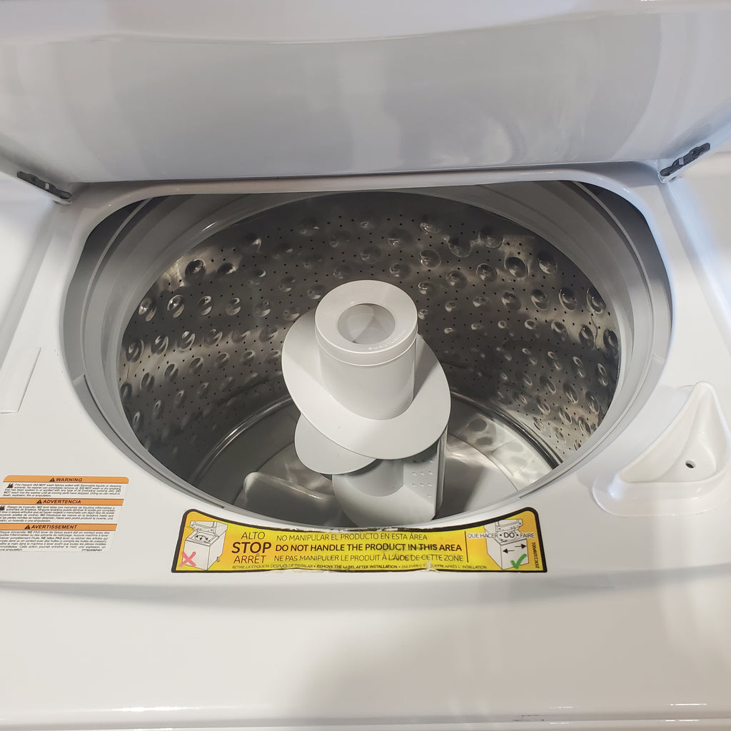 Pictures of GE White Combo 3.8 Cu. Ft. Top Load Washer and 5.9 Electric Dryer GUD27ESSM1WW - Certified Refurbished - Neu Appliance Outlet - Discount Appliance Outlet in Austin, Tx