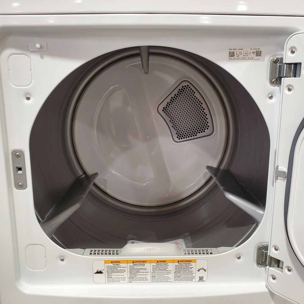 LG 4.3 cu. ft. Capacity Top Load Washer with TurboDrum™ Technology and Impeller WT6100CW - Open Box and LG 7.3 Cu. Ft.  Electric Rear Control Ultra Large Capacity Dryer in White with Sensor Dry 16058 - DLE6100W - Open Box