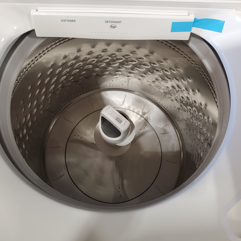 Pictures of 5.2–5.3 Cu. Ft. Whirlpool Top Load Washer in White with Removable Agitator WTW6157PW - Open Box and Whirlpool 7.0 cu. ft. Electric Dryer with Hamper Door WED5010LW - Open Box - Neu Appliance Outlet - Discount Appliance Outlet in Austin, Tx
