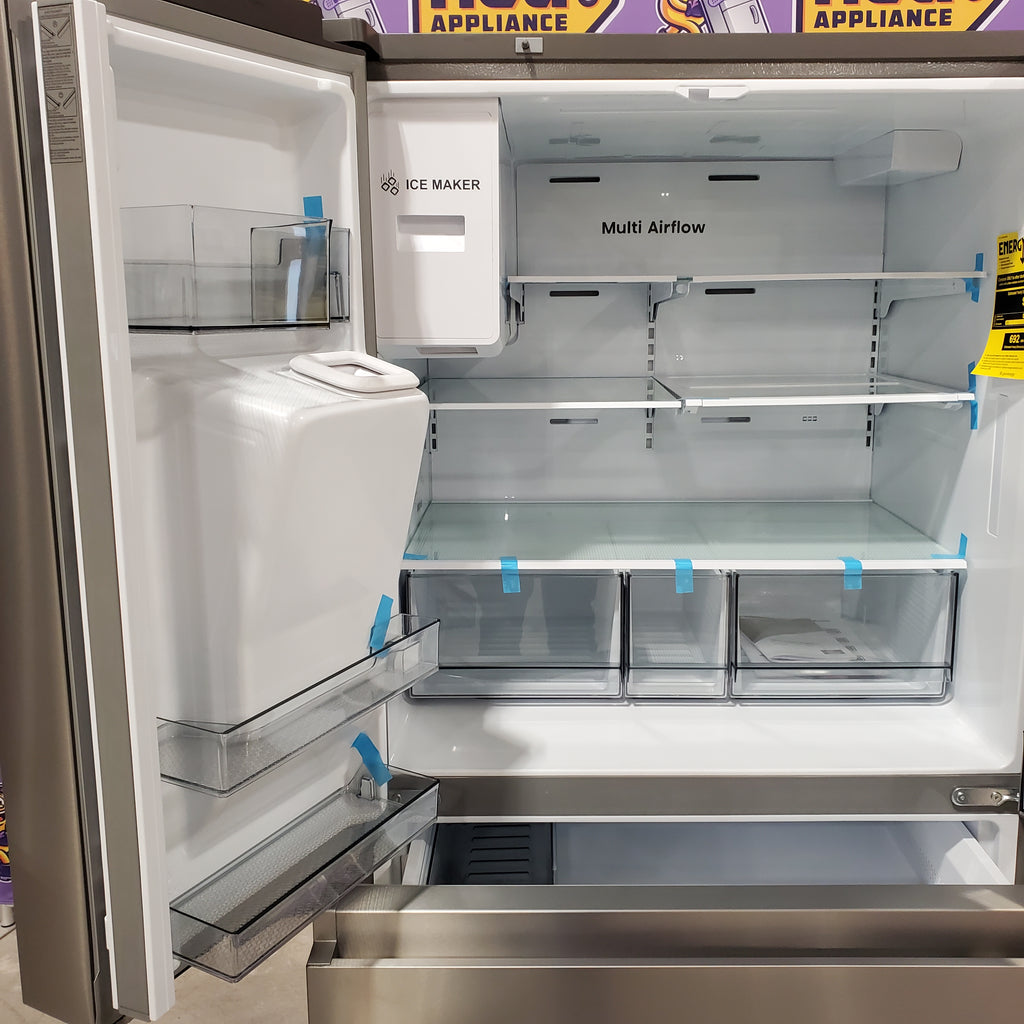 Pictures of Hisense PureFlat 25.6-cu ft 4-Door Smart French Door ENERGY STAR Refrigerator in Stainless Steel with Ice Maker, Water and Ice Dispenser 6SD131 - HRM260N6TSE - Scratch & Dent (Minor) - Neu Appliance Outlet - Discount Appliance Outlet in Austin, Tx