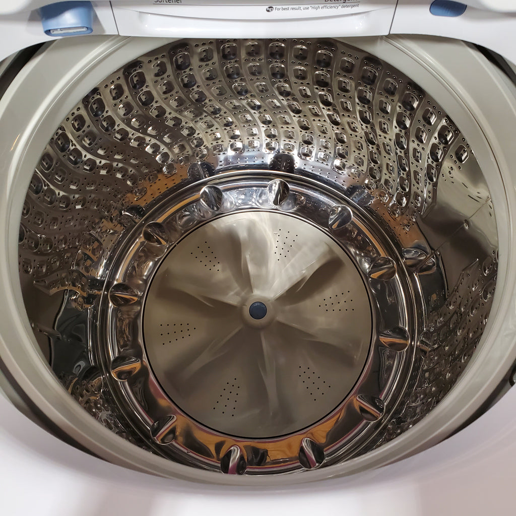 Samsung 5.2 cu. ft. Large Capacity Smart Top Load Washer with Super Speed Wash in White 3SD724 - WA52DG5500AW - Scratch & Dent (Minor)