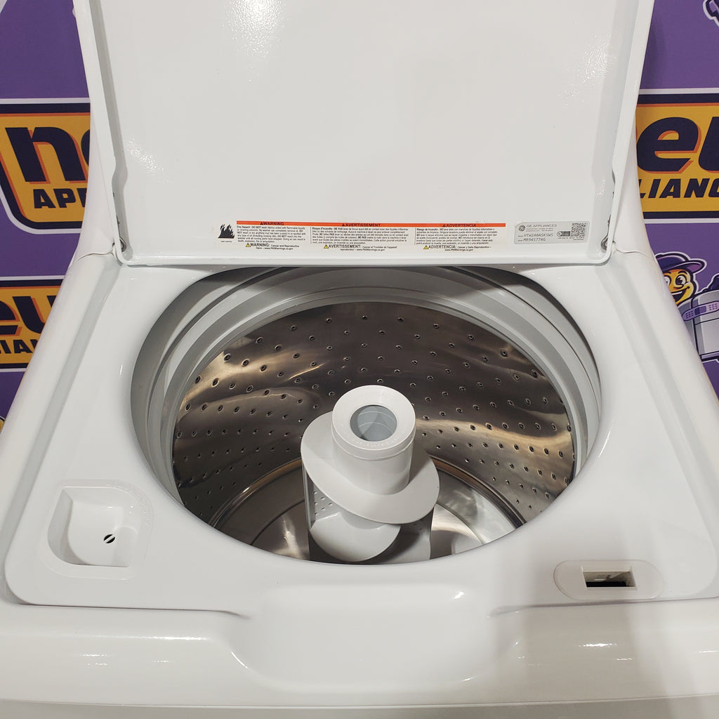 Pictures of Hotpoint White Top Load 3.8 Cu. Ft. Washer with Stainless Steel Basket and Heavy Duty Agitator HTW240ASKWS - Certified Refurbished - Neu Appliance Outlet - Discount Appliance Outlet in Austin, Tx