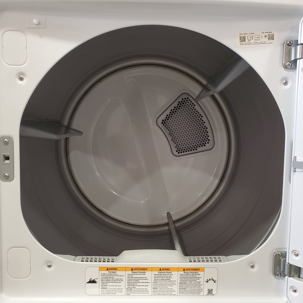 LG 4.3 cu. ft. Capacity Top Load Washer with TurboDrum™ Technology and Impeller WT6100CW - New in Box and LG 7.3 Cu. Ft.  Electric Rear Control Ultra Large Capacity Dryer in White with Sensor Dry DLE6100W - Open Box