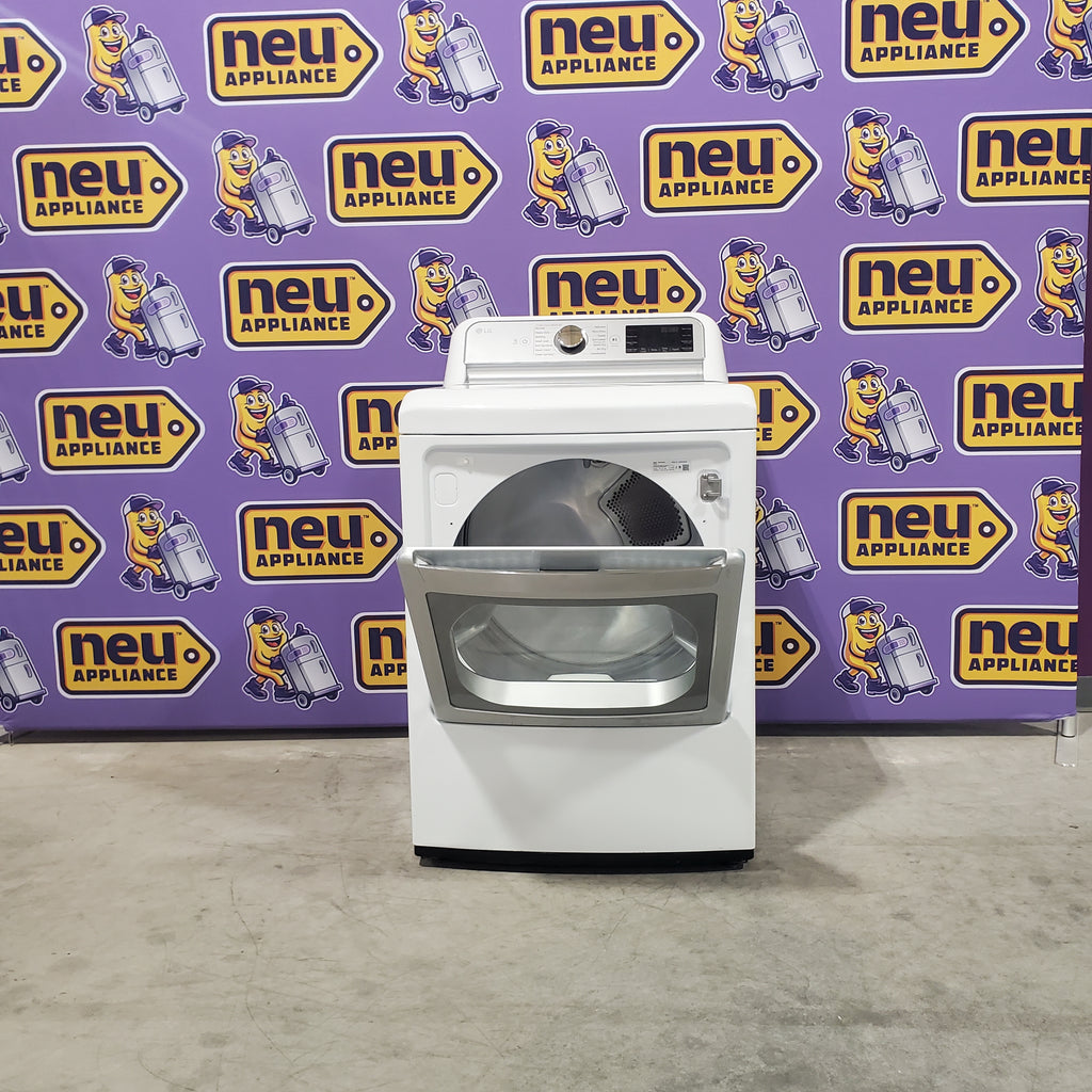Pictures of LG White Top Load 5.0 Cu. Ft. Mega Capacity Washer with TurboDrum Technology WT7150CW - New in Box and LG White Electric 7.3 Cu. Ft. Ultra Large Capacity Smart Wi-Fi Enabled Dryer with TurboSteam DLEX7900WE - Certified Refurbished - Neu Appliance Outlet - Discount Appliance Outlet in Austin, Tx