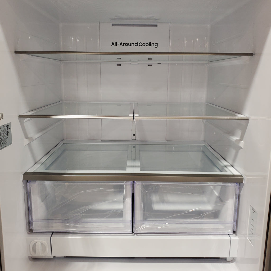 Samsung 25 cu. ft. 33" Wide Standard Depth 3-Door French Door Smart Refrigerator in Stainless Steel with Beverage Center and Dual Ice Maker 30132SD55 - RF25C5551SR - Scratch & Dent (Minor)