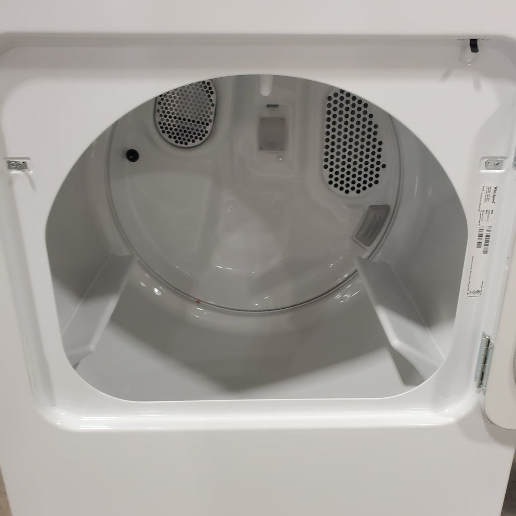 Pictures of Whirlpool Top Load Impeller 4.6 Cu. Ft. Washer with Built-In Faucet WTW5010LW and Whirlpool Top Load Electric Moisture Sensing 7.0 Cu. Ft. Dryer with Steam WED5050LW - Scratch and Dent (Minor) - Neu Appliance Outlet - Discount Appliance Outlet in Austin, Tx