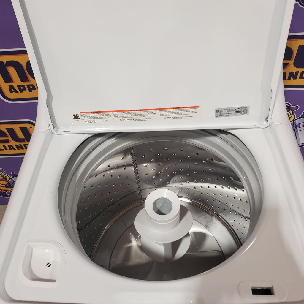 Hotpoint® 4.0 cu. ft. Capacity Washer with Cold Plus and Water Level Control HTW265ASWWW - Scratch & Dent (Minor) and Hotpoint® 6.2 cu. ft. vented Electric Dryer with Auto Dry 16146 - HTX26EASWWW - Scratch & Dent (Minor)