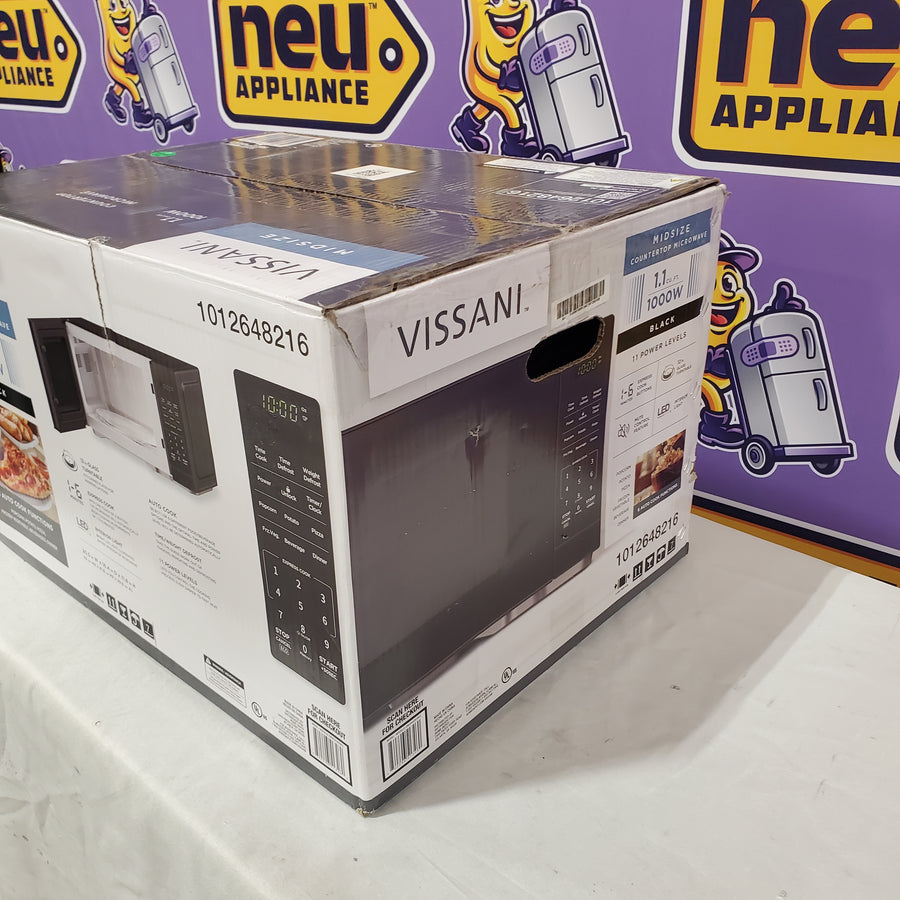 Vissani 1.1 cu. ft. 1000-Watt Countertop Microwave in Black EM0P042KVBCL - New in Box