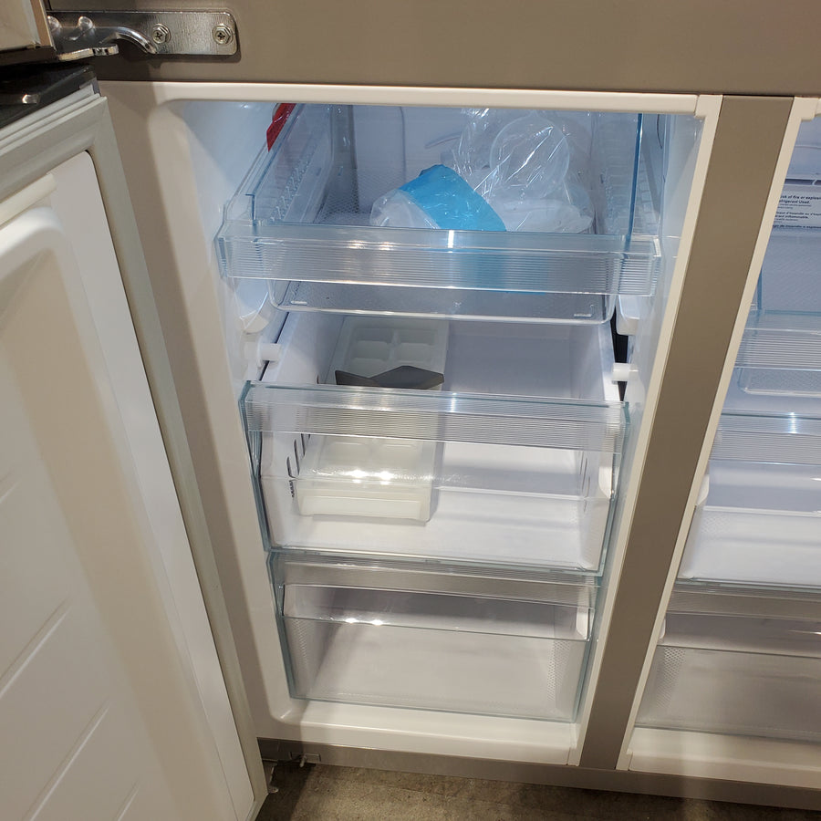 Haier 16.8 cu. ft. Counter Depth French Door Refrigerator in Stainless Steel QHE16HYPFS - Scratch & Dent (Major)