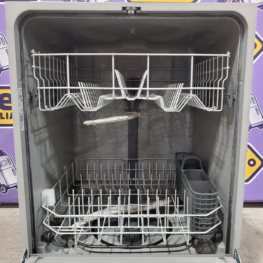 GE Dishwasher with Front Controls with Sanitize, Dry Boost, 55 dBA in White 25139SD783 - GDF450PGRBB - Open Box