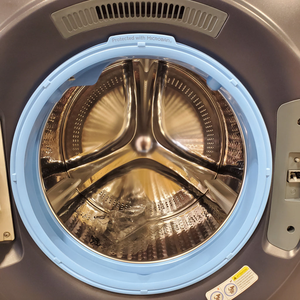 Pictures of GE Profile™ Sapphire Blue 5.3 cu. ft. Capacity Smart Front Load ENERGY STAR® Washer with UltraFresh™ Vent System+ with OdorBlock™ and GE Profile™ 7.8 cu. ft. Capacity Smart Front Load Electric Dryer with Steam and Sanitize Cycle - Open Box - Neu Appliance Outlet - Discount Appliance Outlet in Austin, Tx
