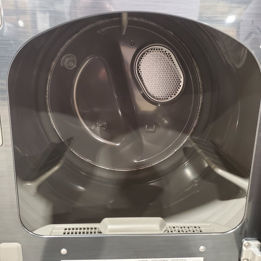 Samsung Stainless Steel 5.0 Cu. Ft. Washer with SuperSpeed and Active WaterJet WA50R5400AV - Certified Refurbished and Samsung Electric 7.4 Cu. Ft. Dryer with PetCare Dry and Steam Sanitize+ DVE54CG7150D - Scratch and Dent (Moderate)