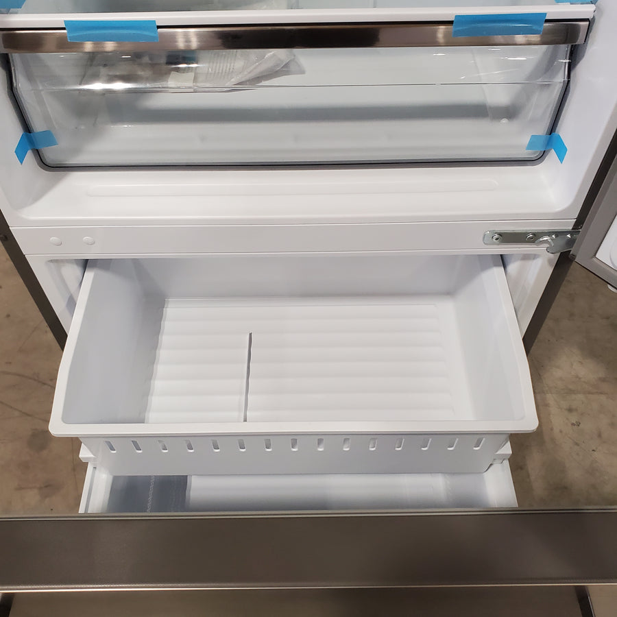 Hisense Counter Depth Fingerprint Stainless Steel Bottom Freezer 17.2 Cu. Ft. Refrigerator with LED Lighting and Super Cool and Super Freeze HRB171N6ASE - Scratch and Dent (Minor)