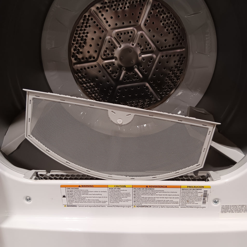 GE® 4.5 cu. ft. Capacity Washer with Stainless Steel Basket GTW485ASWWB - New in Box and GE® 7.2 cu. ft. Capacity Gas Dryer with Up To 120 ft. Venting and Extended Tumble 16205 - GTD48GASWWB - Scratch & Dent (Minor)