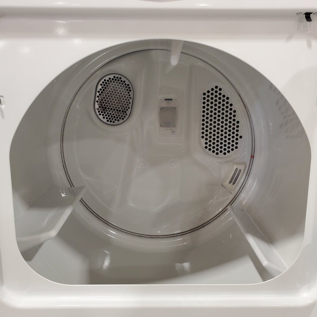 Maytag Top Load 4.8 cu ft Washer with Deep Fill and Slow-Close Glass Lid MVW6200KW - Scratch & Dent (Minor) and Maytag 7.0 cu ft Electric Dryer with Moisture Sensing and Quick Dry Cycle 16196 - MED6200KW - Scratch & Dent (Moderate)