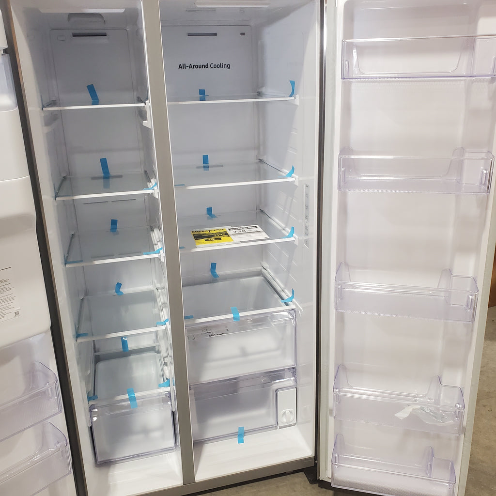 Pictures of Samsung 27.4-cu ft Side-by-Side Refrigerator with Ice Maker in Fingerprint Resistant Stainless Steel 22131SD106 - RS27T5200SR - Scratch & Dent (Minor) - Neu Appliance Outlet - Discount Appliance Outlet in Austin, Tx