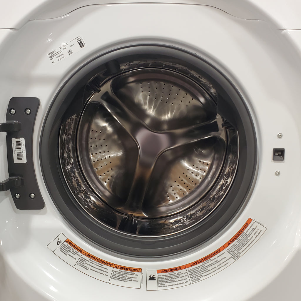 Whirlpool White Closet Depth Front Load 4.3 Cu. Ft. Washer with Intuitive Controls WFW560CHW - Scratch & Dent (Minor) and Whirlpool 7.4 cu. ft. Front Load Electric Dryer with Advanced Moisture Sensing WED5605MW - New in Box