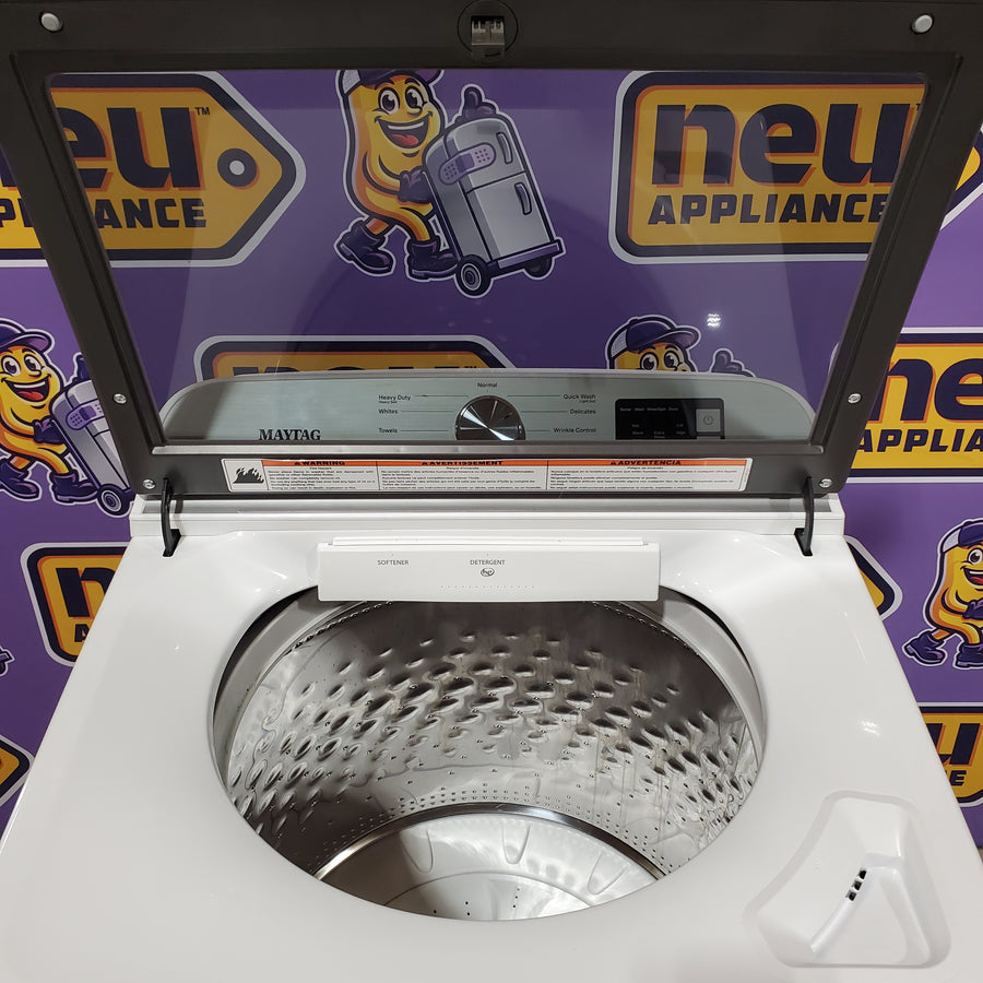 Maytag Top Load 4.8 cu ft Washer with Deep Fill and Slow-Close Glass Lid 30133SD122 - MVW6200KW - Scratch & Dent (Moderate)