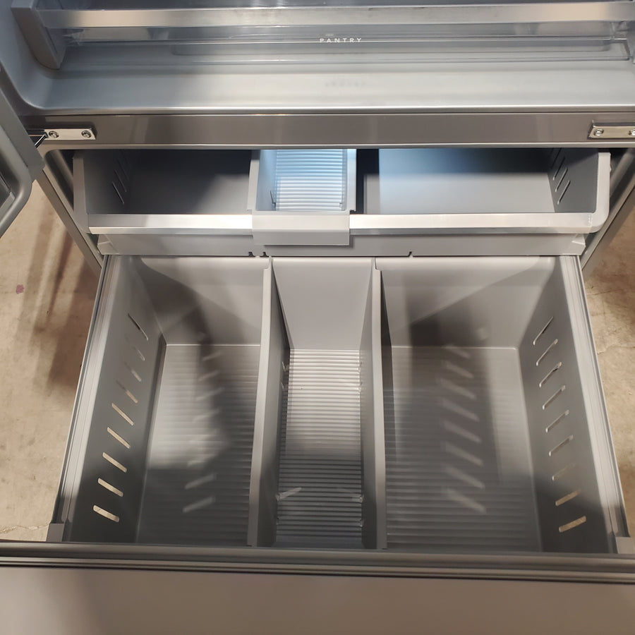 KitchenAid 36 in. 30 cu. ft. Standard Depth French Door Refrigerator in PrintShield Stainless with Exterior Water and Ice KRFF436SPS - Scratch & Dent (Minor)