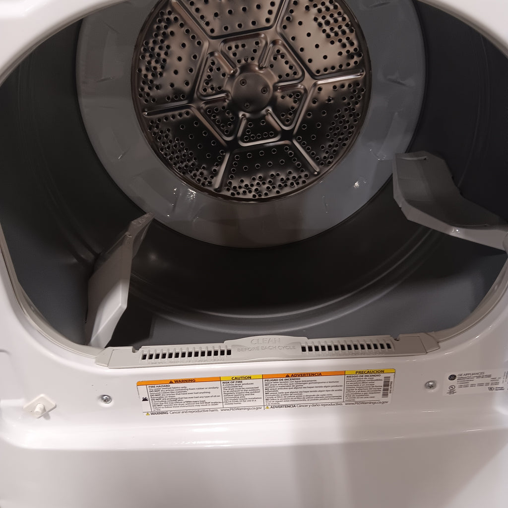 Pictures of GE White Top Load 4.0 Cu. Ft. Capacity Washer with Stainless Steel Wash Basket GTW325ASWWW - New in Box and GE® 7.2 cu. ft. Capacity Aluminized Alloy Drum Electric Dryer 16236 - GTD33EASKWW - Certified Refurbished - Neu Appliance Outlet - Discount Appliance Outlet in Austin, Tx
