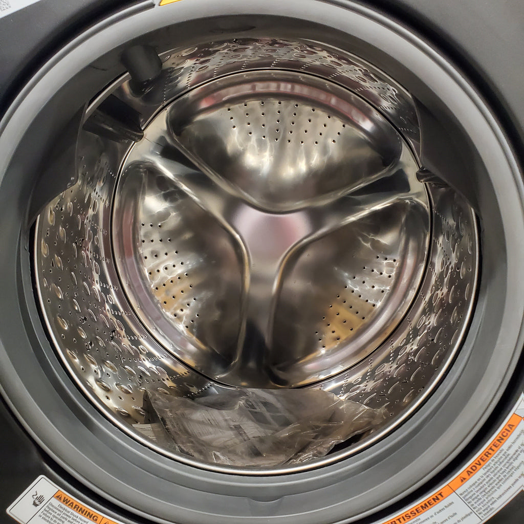 Pictures of Whirlpool 4.5 cu. ft. Smart Front Load ENERGY STAR® Washer with FreshFlow™ Vent System WFW5720RU - Scratch & Dent (Minor) and Whirlpool 7.4 cu. ft. Vented Front Load Electric Dryer in Volcano Black with Wrinkle Shield Option WED5720RU - Open Box - Neu Appliance Outlet - Discount Appliance Outlet in Austin, Tx