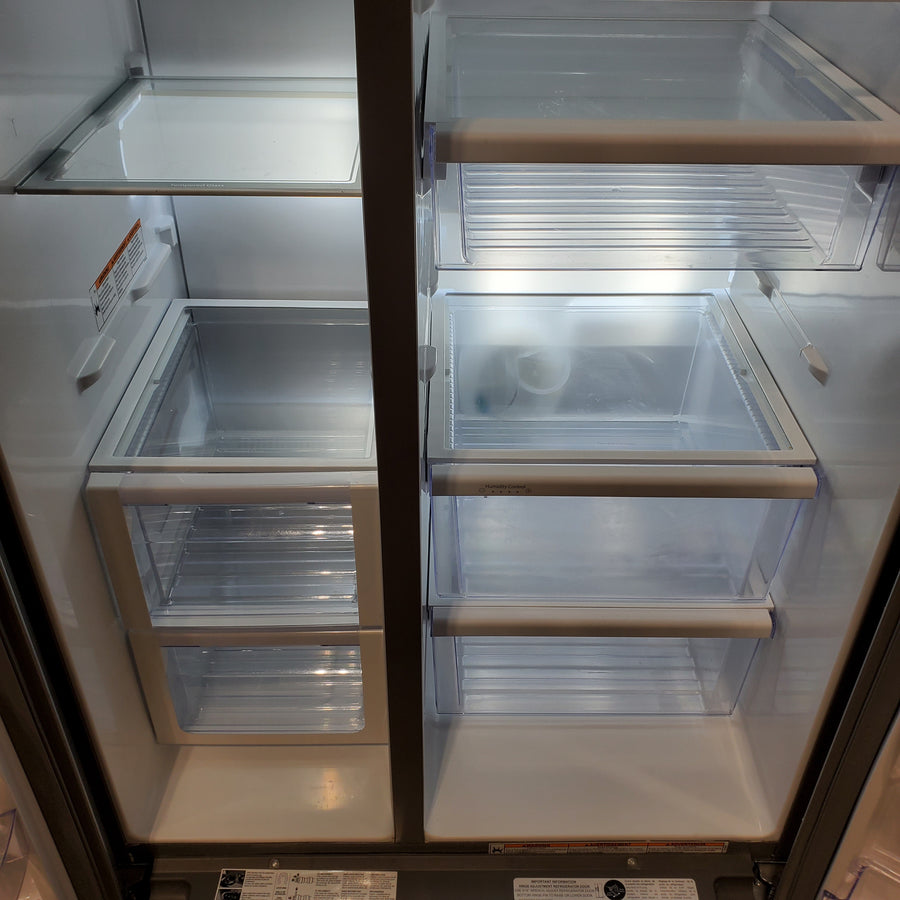 Whirlpool Fingerprint-Resistant Stainless Steel 28.49 cu. ft. Side by Side Refrigerator with In Door Ice and Water Dispenser WRS588FIHZ - Scratch & Dent (Moderate)