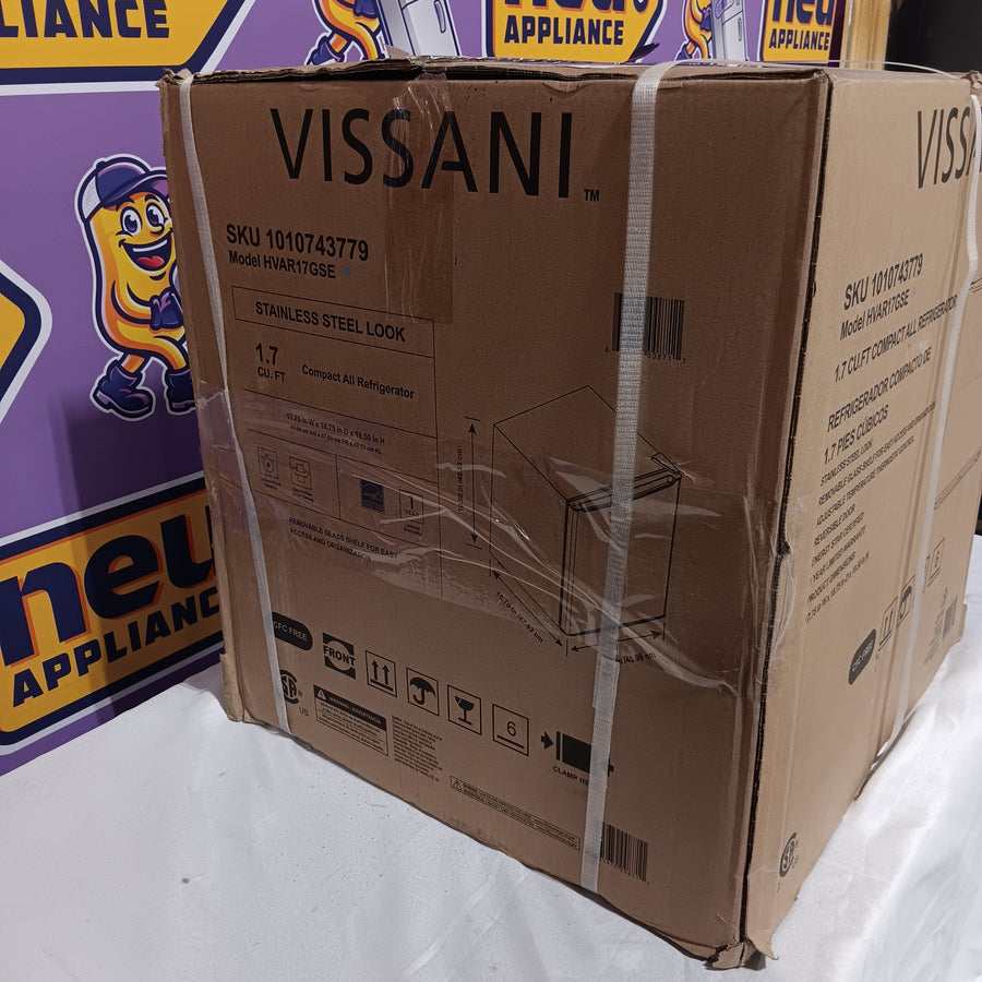 Vissani 1.7 cu. ft. Mini Refrigerator in Stainless Steel, ENERGY STAR HVAR17GSE - New in Box