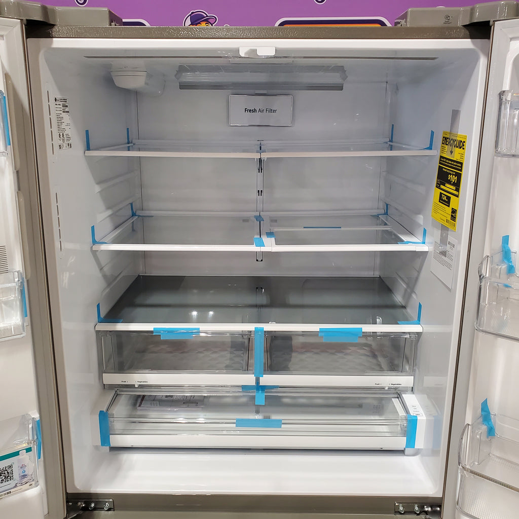 LG 28 cu. ft. Standard-Depth 4-Door French Door with Double Freezer and Ice & Water Dispenser 3SD679 - LMXS28626S - Scratch & Dent (Minor)