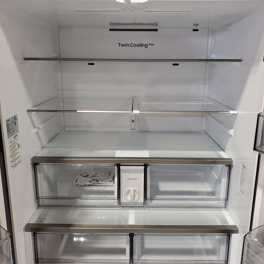 Samsung Bespoke Stainless Steel 3 Door French Door 30 Cu. Ft. Refrigerator with EZ Open Handle and Dual Ice Makers 22134SD235 - RF30BB6200QL - Scratch and Dent (Major)
