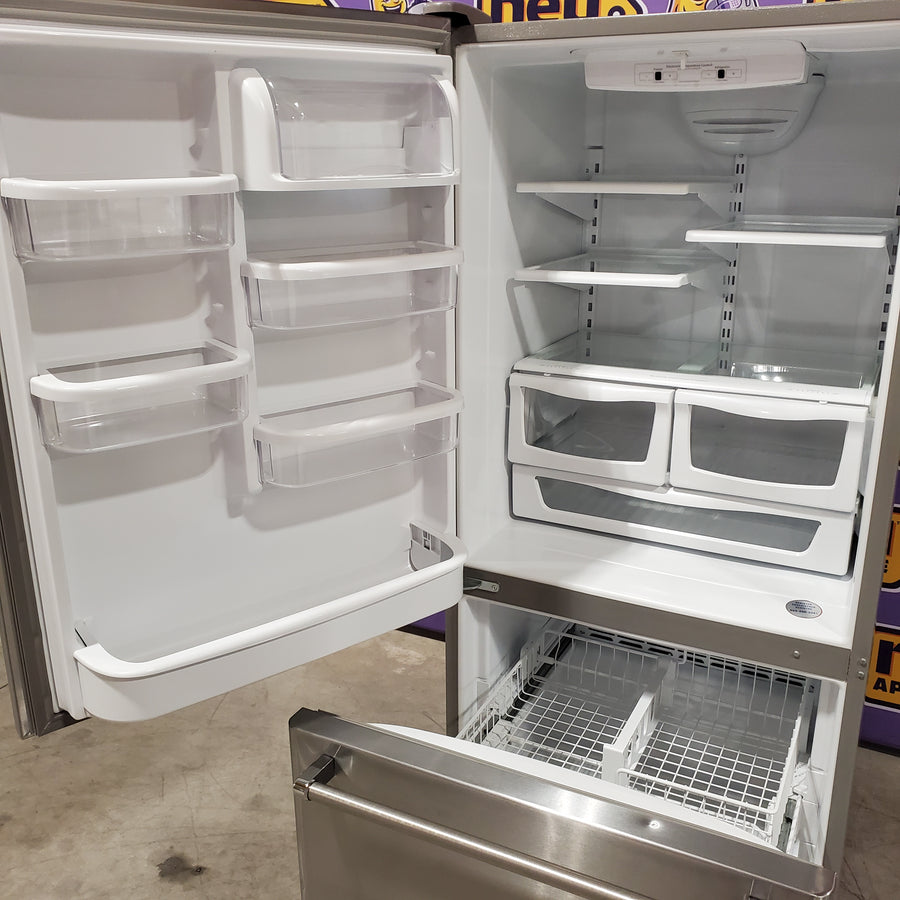 KitchenAid 18.7 cu. ft. Bottom Freezer Refrigerator in Stainless Steel 31133SD136 - KRBL109ESS - Scratch & Dent (Moderate)