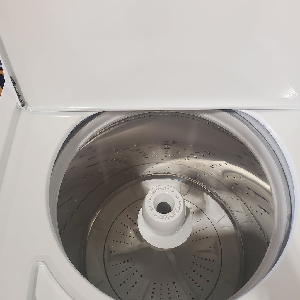 Pictures of Maytag Top Load 3.8 cu. ft. Washer with Deep Fill and Quick Wash Cycle MVW4005SW and Top Load Electric Wrinkle Prevent 7.0 cu. ft. Dryer with Auto Dry MED4005SW - Scratch & Dent - (Minor) - Neu Appliance Outlet - Discount Appliance Outlet in Austin, Tx