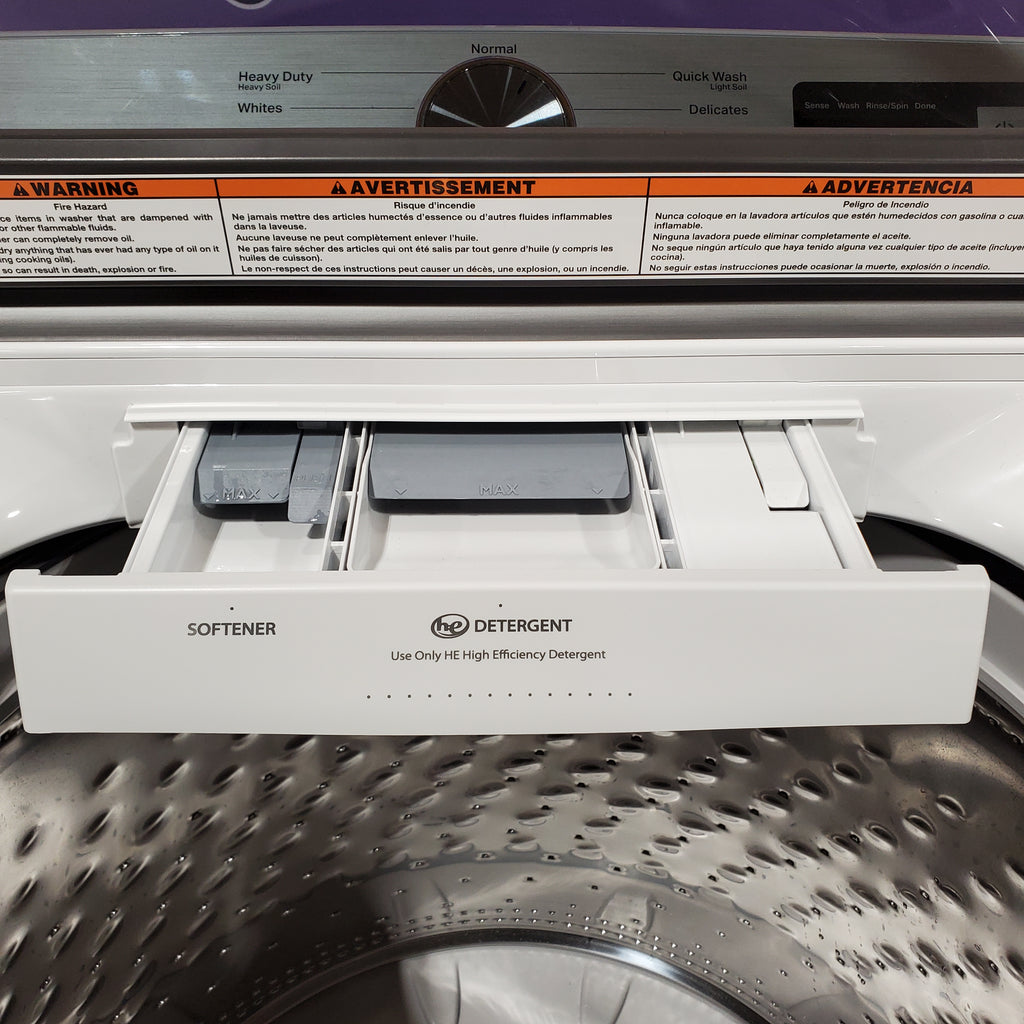 Pictures of Maytag Top Load 4.8 cu ft Washer with Deep Fill and Slow-Close Glass Lid MVW6200KW - Scratch & Dent (Minor) and Maytag 7.0 cu. ft Top Load Gas Dryer with Moisture Sensing 16153 - MGD6200KW - Open Box - Neu Appliance Outlet - Discount Appliance Outlet in Austin, Tx