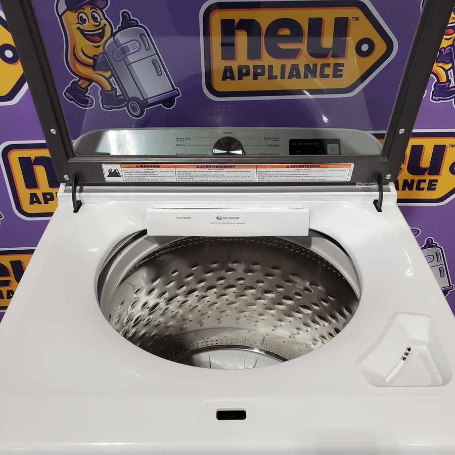 Maytag Top Load 4.8 cu ft Washer with Deep Fill and Slow-Close Glass Lid MVW6200KW - Scratch & Dent (Minor) and Maytag 7.0 cu. ft Top Load Gas Dryer with Moisture Sensing 16226 - MGD6200KW - Scratch and Dent (Minor)