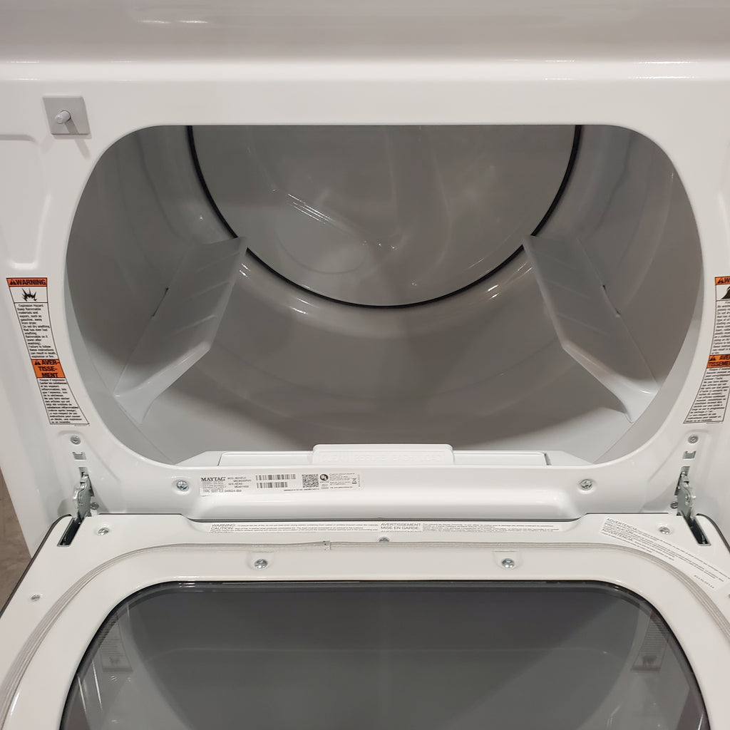 Maytag 5.2 cu. ft. High Efficiency Agitator Extra Large Top-Load Washer MVW7230HW - Certified Refurbished and Maytag 7.4 Cu. Ft. Top Load Electric Dryer with Extra Power and Advanced Moisture Sensing 16105 - MED6205RW - Scratch & Dent (Minor)