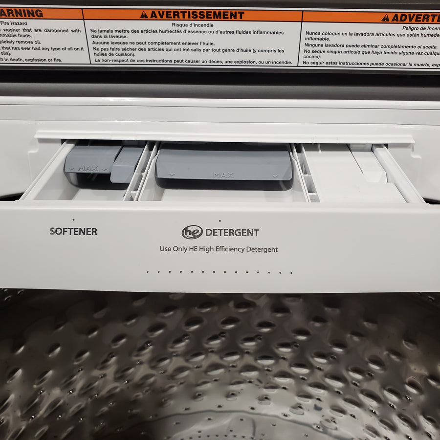 Maytag Top Load 4.8 cu ft Washer with Deep Fill and Slow-Close Glass Lid MVW6200KW - Open Box and Maytag 7.0 cu ft Electric Dryer with Moisture Sensing and Quick Dry Cycle 16220 - MED6200KW - Scratch & Dent (Minor)