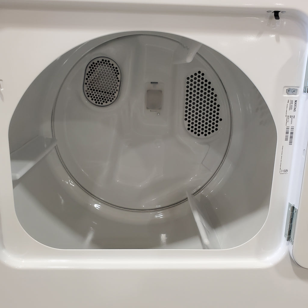 Pictures of Maytag 4.5 cu. ft. Capacity Top Load Washer with Power™ Agitator and Deep Fill MVW4505MW - Open Box and Maytag 7.0 cu. ft. Capacity Top Load Electric Wrinkle Prevent Dryer MED4500MW - Scratch & Dent (Minor) - Neu Appliance Outlet - Discount Appliance Outlet in Austin, Tx