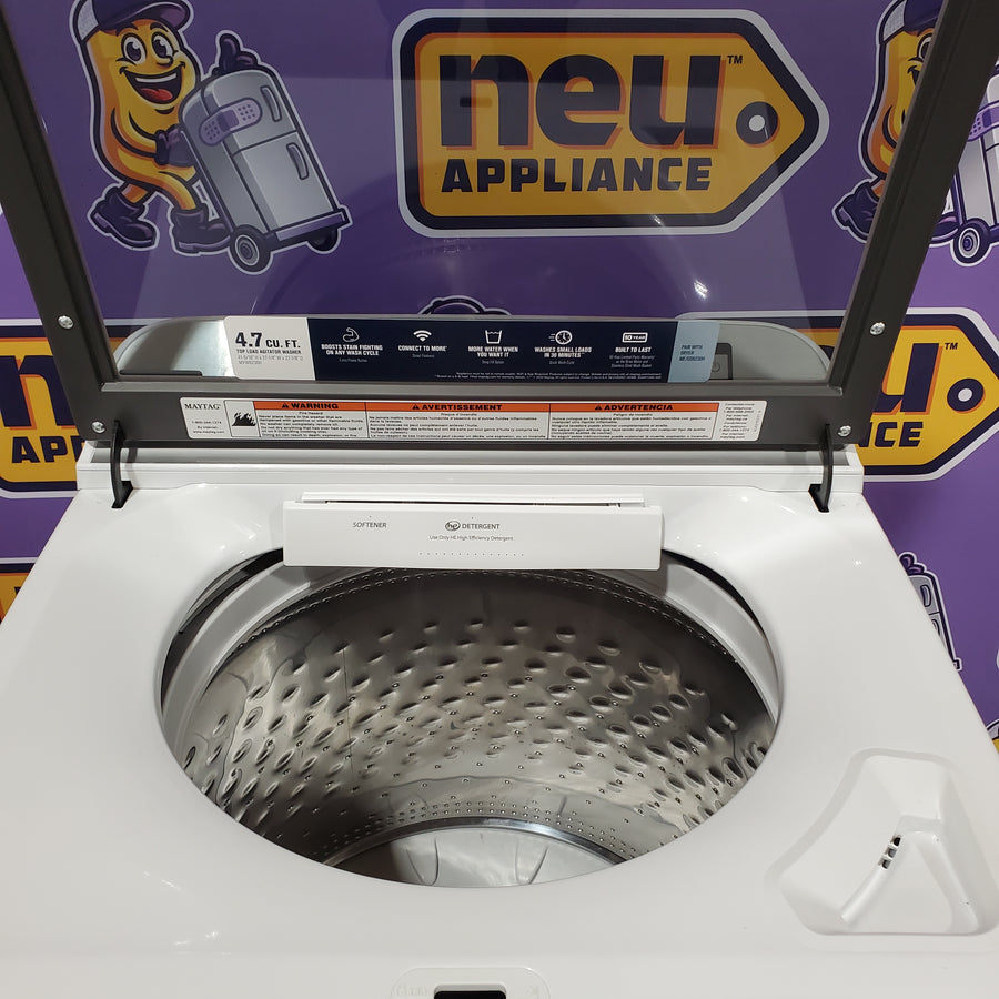 Maytag Top Load 4.8 cu ft Washer with Deep Fill and Slow-Close Glass Lid MVW6200KW - Scratch & Dent (Minor) and Maytag 7.0 cu ft Electric Dryer with Moisture Sensing and Quick Dry Cycle 16216 - MED6200KW - Scratch & Dent (Minor)