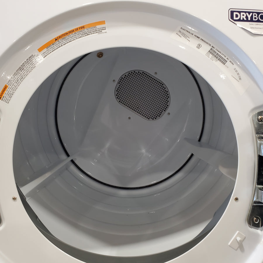 Electrolux 4.5 Cu.Ft. Stackable Front Load Washer with Steam and SmartBoost Wash System ELFW7637AW - Open Box and Electrolux 8.0 Cu. Ft. Front Load Perfect Steam™ Electric Dryer with Balanced Dry™ and Instant Refresh ELFE7626BW - Scratch & Dent (Minor)