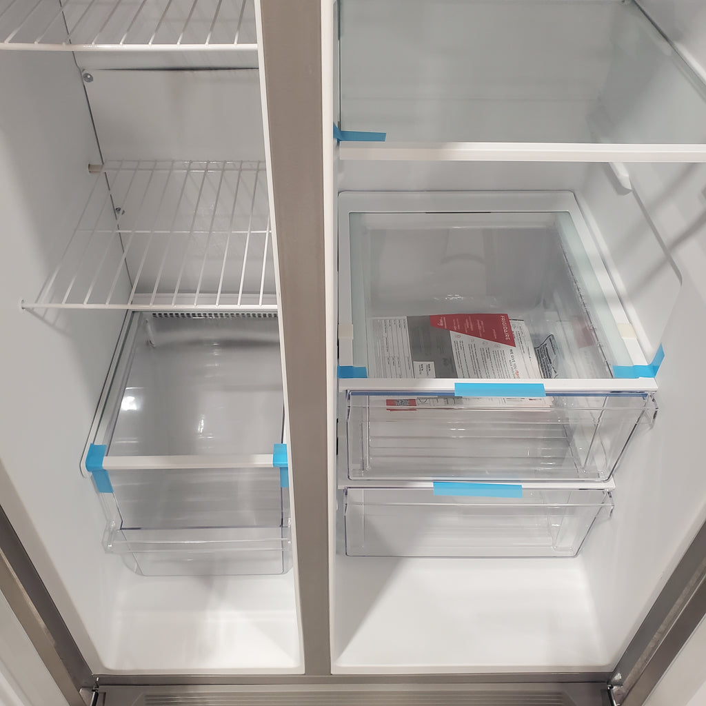 Pictures of Frigidaire 25.6 cu. ft. ENERGY STAR Side by Side Refrigerator with Exterior Water and Ice Dispenser in Stainless Steel FRSS2623AS - Scratch & Dent (Minor) - Neu Appliance Outlet - Discount Appliance Outlet in Austin, Tx