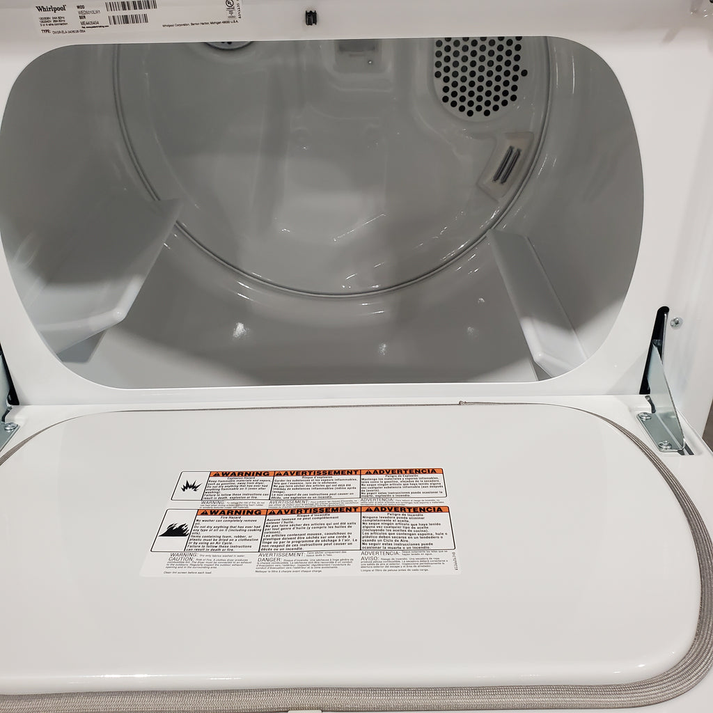 Pictures of Whirlpool High Efficiency Agitator Large Top-Load Washer in White WTW5105HW - Scratch & Dent (Minor) and Whirlpool 7.0 cu. ft. Electric Dryer with Hamper Door 16118 - WED5010LW - Open Box - Neu Appliance Outlet - Discount Appliance Outlet in Austin, Tx